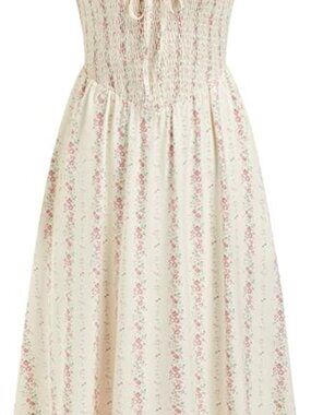 CIDER Floral Smocked Square Neck Summer Dress